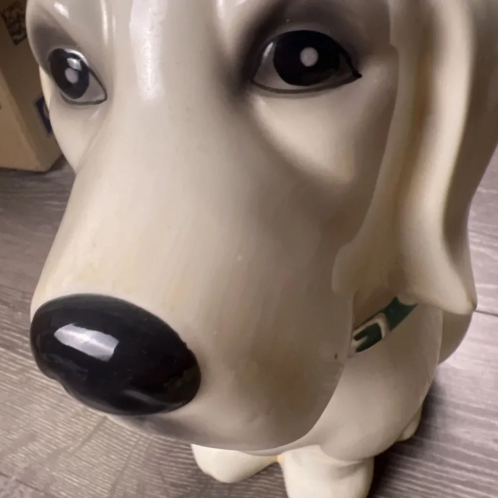 Pioneer Woman Dog Cookie Jar Labrador Retriever Lucy White Lab 11.5